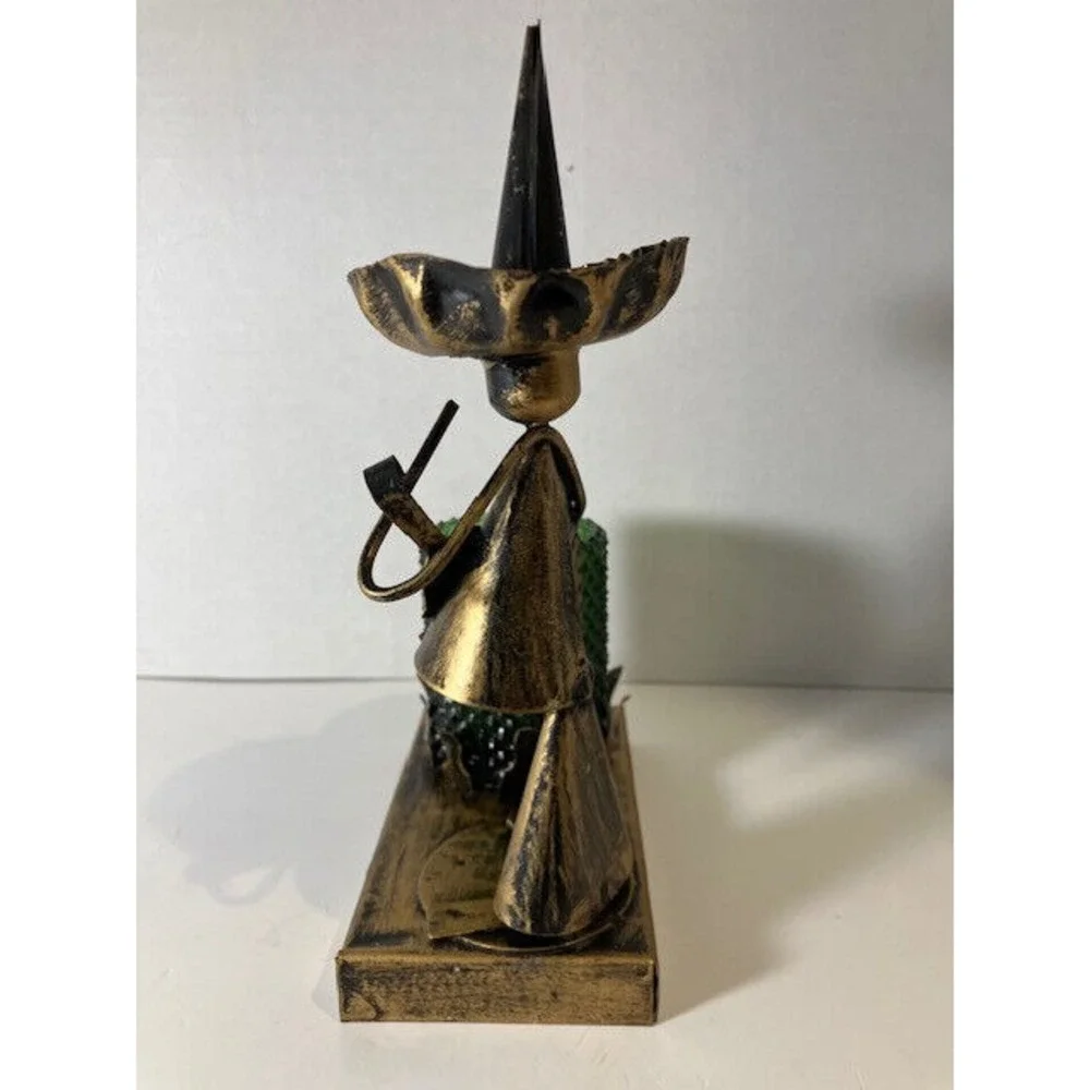 Metal Mariachi Votive Holder Vintage‎ Hong Kong Original Green Votive Cup 8